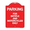 Signmission Parking for Bicycles and Motorcycles Only, Red & White Aluminum Sign, 18" x 24", RW-1824-23448 A-DES-RW-1824-23448 - alternate 1